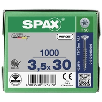 SPAX 0191010350305 Holzschraube 3.5mm 30mm T-STAR plus Stahl WIROX 1000St. SPAX 0191010350305 Holzschraube 3.5mm 30mm T-STAR plus Stahl WIROX 1000St.