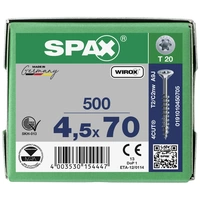 SPAX 0191010450705 Holzschraube 4.5mm 70mm T-STAR plus Stahl WIROX 500St. SPAX 0191010450705 Holzschraube 4.5mm 70mm T-STAR plus Stahl WIROX 500St.