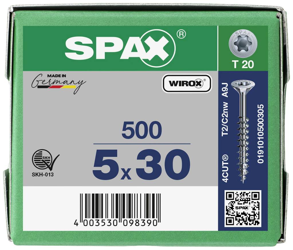 SPAX 0191010500305 Holzschraube 5mm 30mm T-STAR plus Stahl WIROX 500St.