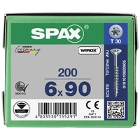 SPAX 0191010600905 Holzschraube 6mm 90mm T-STAR plus Stahl WIROX 200St. SPAX 0191010600905 Holzschraube 6mm 90mm T-STAR plus Stahl WIROX 200St.