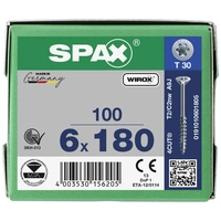 SPAX 0191010601805 Holzschraube 6mm 180mm T-STAR plus Stahl WIROX 100St. SPAX 0191010601805 Holzschraube 6mm 180mm T-STAR plus Stahl WIROX 100St.