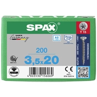 SPAX 1197000350203 Holzschraube 3.5mm 20mm T-STAR plus Edelstahl A2 200St. SPAX 1197000350203 Holzschraube 3.5mm 20mm T-STAR plus Edelstahl A2 200St.