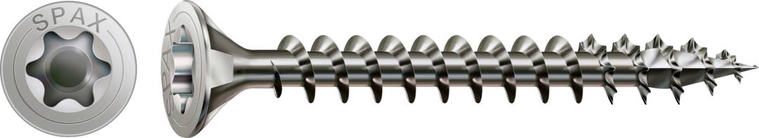 Metallschraube mit Kreuzschlitzkopf und Gewinde, seitlich und von oben gezeigt. Geeignet für Holz- oder Metallanwendungen.