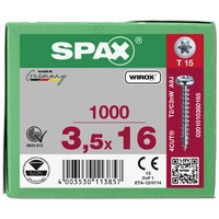 SPAX 0201010350165 Holzschraube 3.5 mm 16 mm T-STAR plus Stahl WIROX 1000 St. SPAX 0201010350165 Holzschraube 3.5 mm 16 mm T-STAR plus Stahl WIROX 1000 St.
