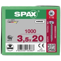 SPAX 0201010350205 Holzschraube 3.5 mm 20 mm T-STAR plus Stahl WIROX 1000 St. SPAX 0201010350205 Holzschraube 3.5 mm 20 mm T-STAR plus Stahl WIROX 1000 St.