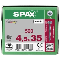 SPAX 0201010450355 Holzschraube 4.5mm 35mm T-STAR plus Stahl WIROX 500St. SPAX 0201010450355 Holzschraube 4.5mm 35mm T-STAR plus Stahl WIROX 500St.