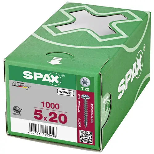 SPAX 0201010500205 Holzschraube 5mm 20mm T-STAR plus Stahl WIROX 1000St. SPAX 0201010500205 Holzschraube 5mm 20mm T-STAR plus Stahl WIROX 1000St.