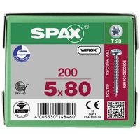 SPAX 0201010500805 Holzschraube 5mm 80mm T-STAR plus Stahl WIROX 200St. SPAX 0201010500805 Holzschraube 5mm 80mm T-STAR plus Stahl WIROX 200St.