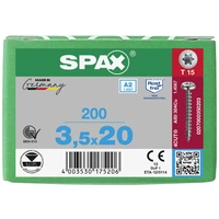 SPAX 0207000350203 Holzschraube 3.5mm 20mm T-STAR plus Edelstahl A2 200St. SPAX 0207000350203 Holzschraube 3.5mm 20mm T-STAR plus Edelstahl A2 200St.