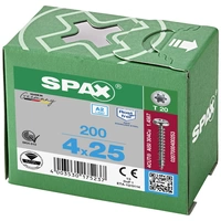 SPAX 0207000400253 Holzschraube 4mm 25mm T-STAR plus Edelstahl A2 200St. SPAX 0207000400253 Holzschraube 4mm 25mm T-STAR plus Edelstahl A2 200St.
