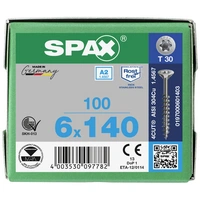 SPAX 0197000601403 Holzschraube 6 mm 140 mm T-STAR plus Edelstahl A2 100 St. SPAX 0197000601403 Holzschraube 6 mm 140 mm T-STAR plus Edelstahl A2 100 St.
