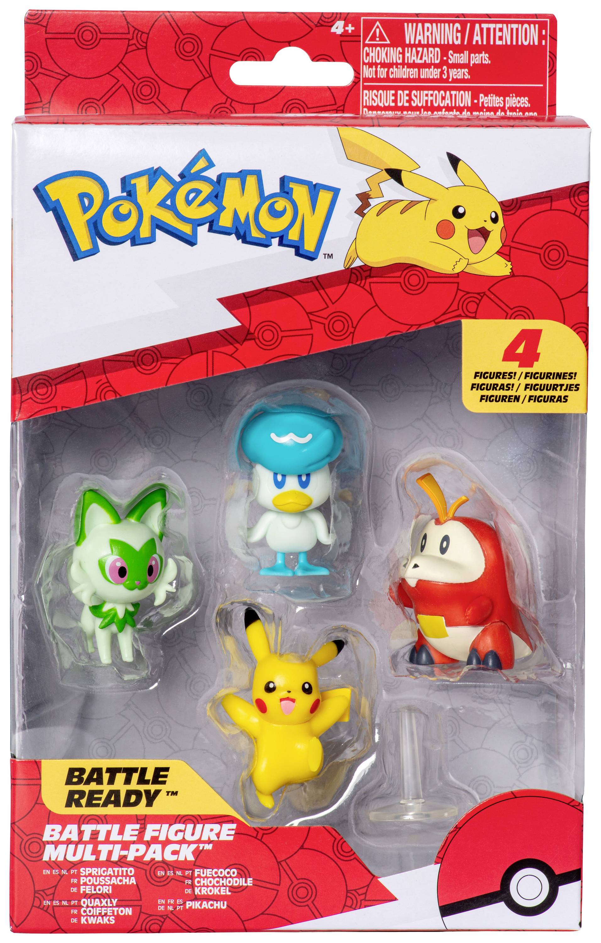 Jazwares Sammelfigur 4er Pack Krokel, Felor, Kwaks & Pikachu