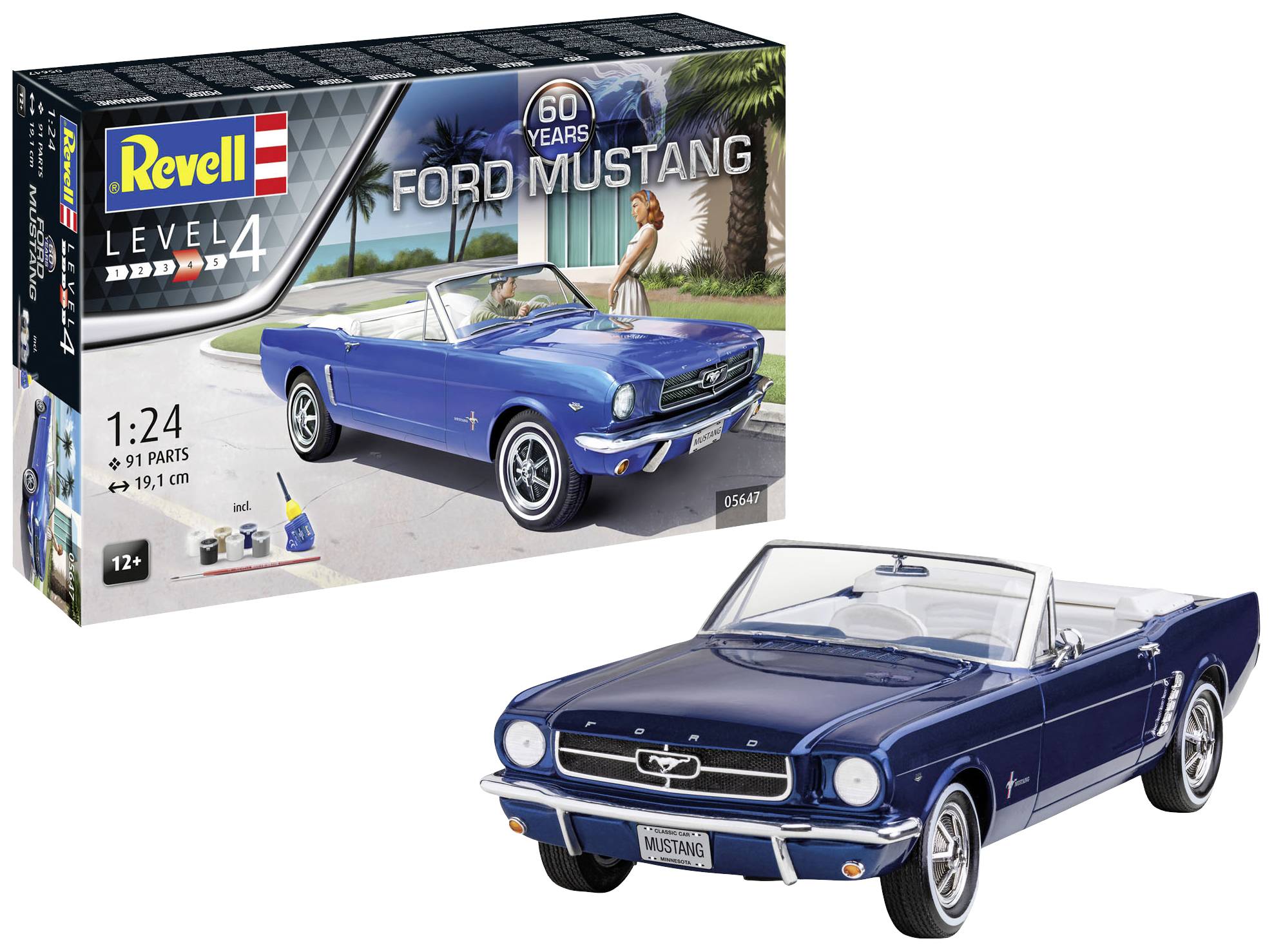 Revell 05647 60th Anniversary of Ford Mustang​ Automodell Bausatz 1:24