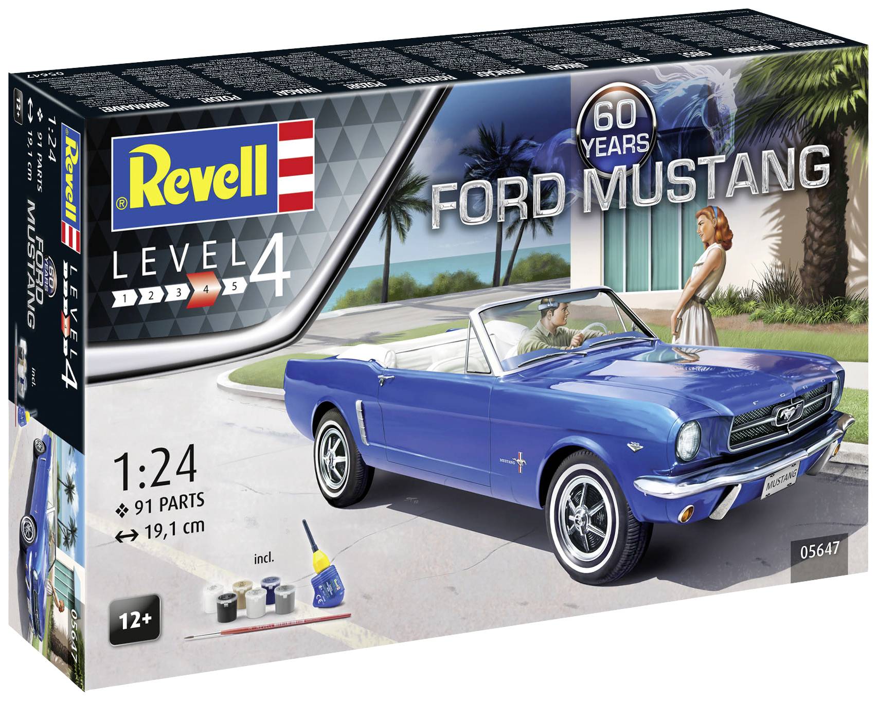 Revell 05647 60th Anniversary of Ford Mustang​ Automodell Bausatz 1:24