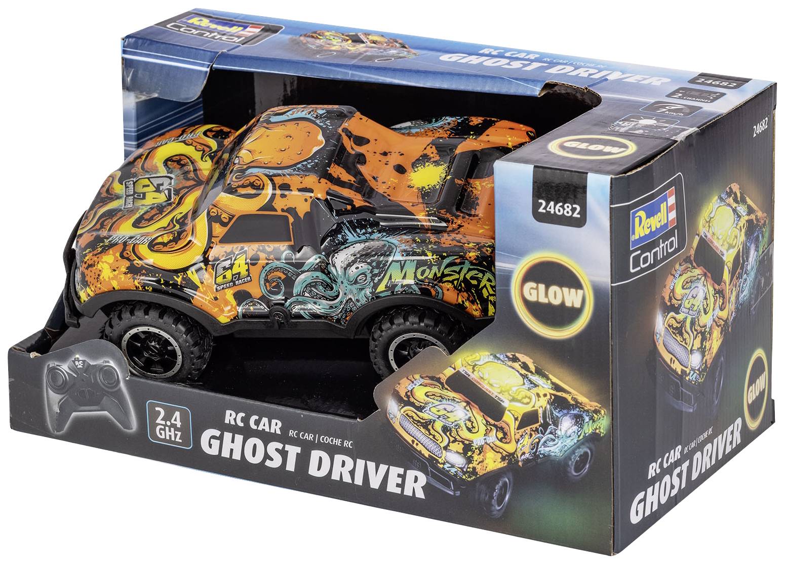 Revell Control 24682 Ghost Driver 1:22 RC Einsteiger Modellauto Elektro Straßenmodell mit Lichteffekt