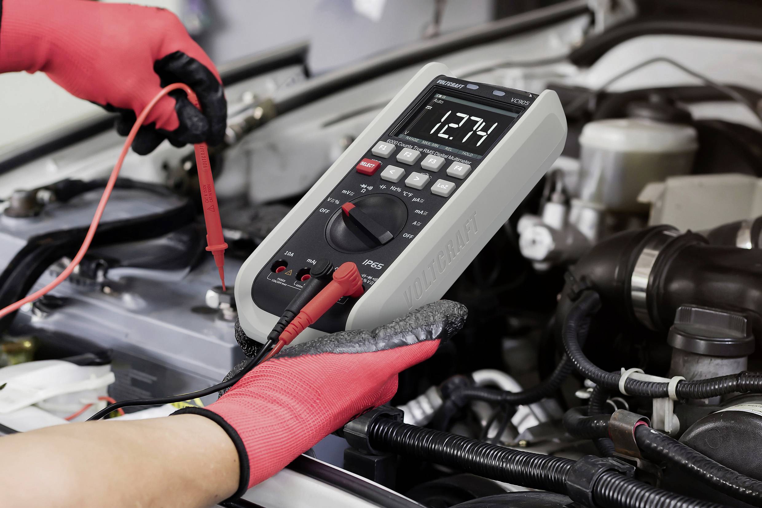 VOLTCRAFT VC905 Industrie-Multimeter kalibriert (DAkkS-akkreditiertes Labor) TRMS LoZ CAT III 1000 V, CAT IV 1000V transflektives
