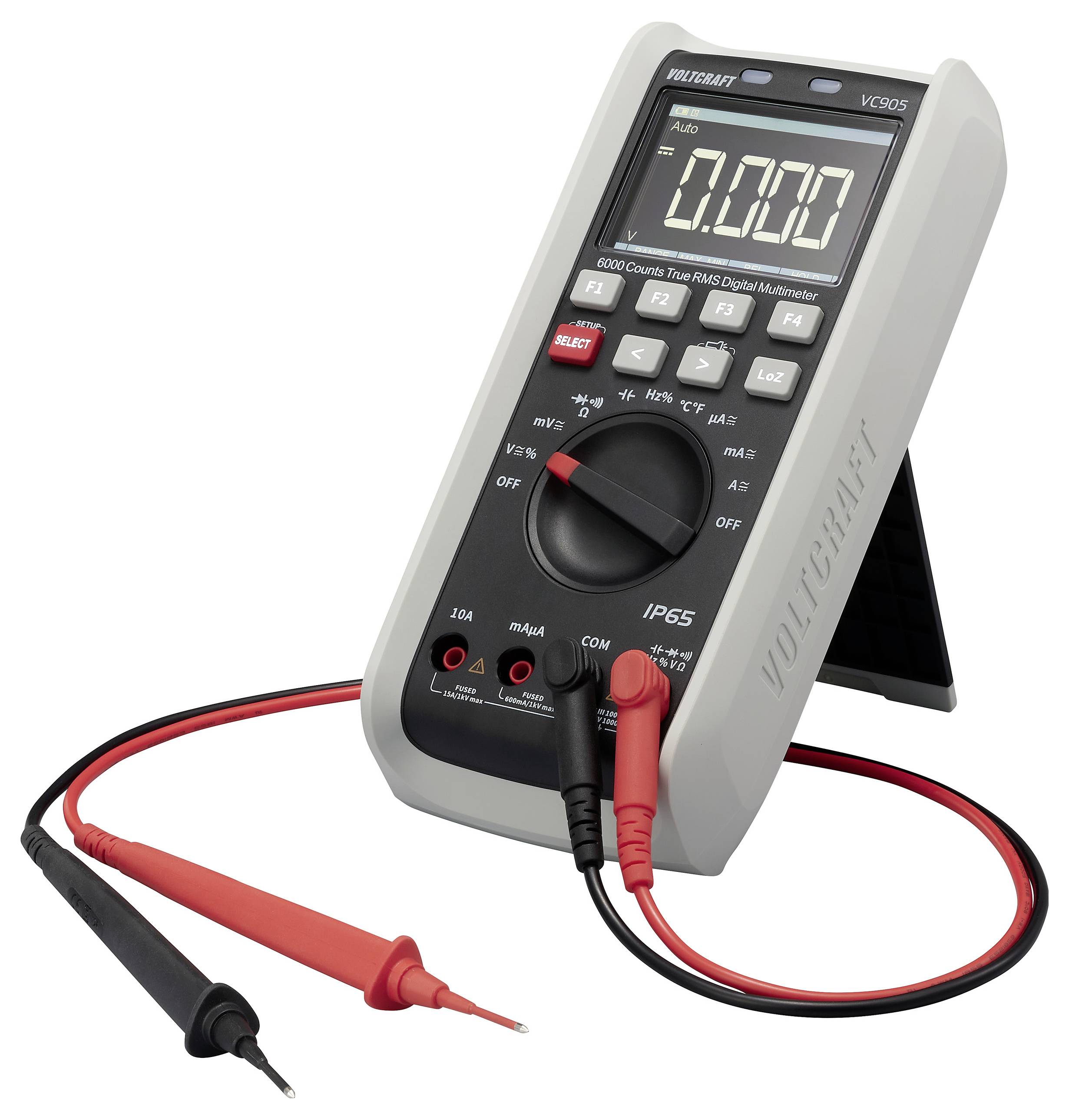 VOLTCRAFT VC905 Industrie-Multimeter kalibriert (DAkkS-akkreditiertes Labor) TRMS LoZ CAT III 1000 V, CAT IV 1000V transflektives