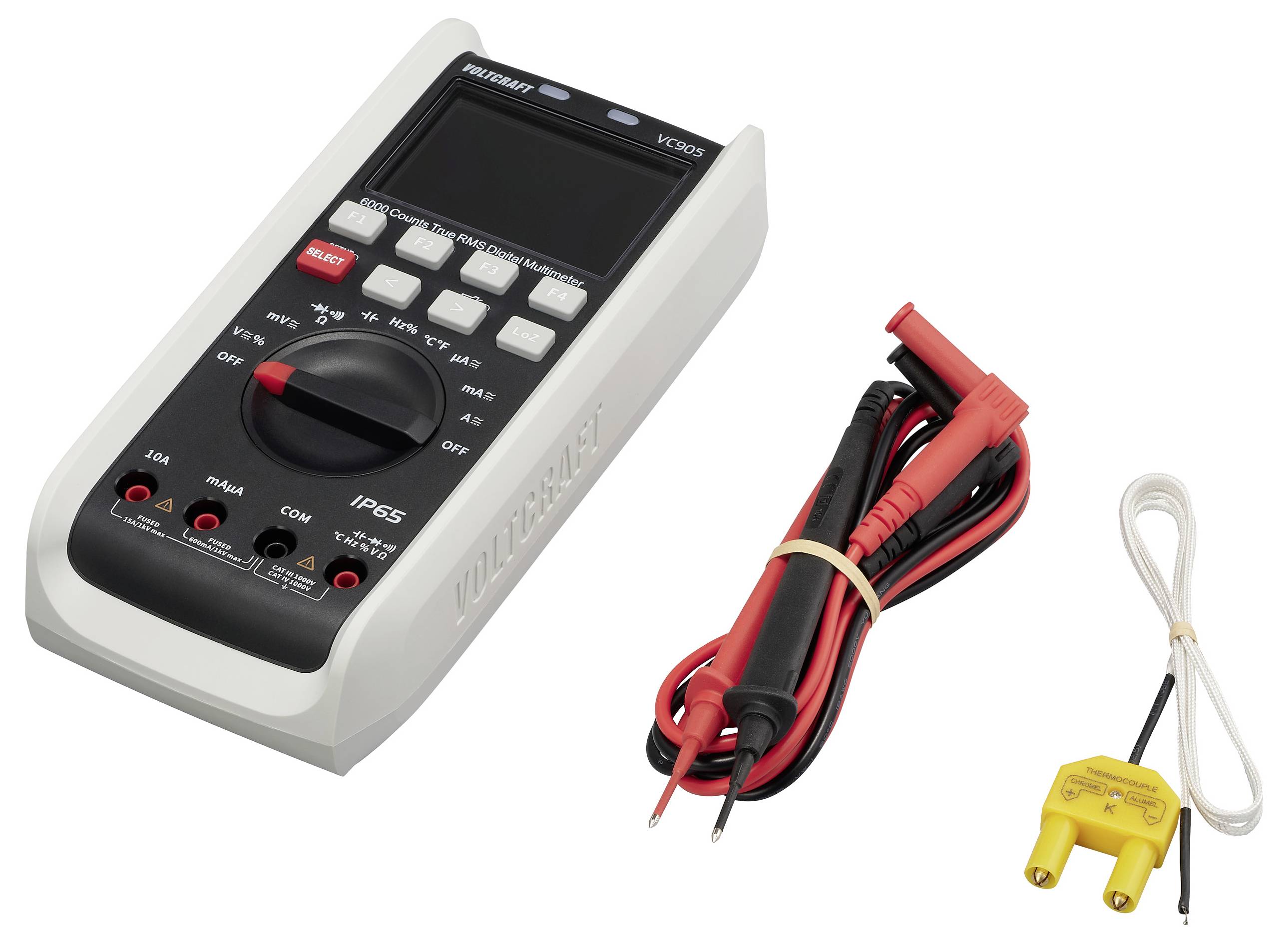VOLTCRAFT VC905 Industrie-Multimeter TRMS LoZ CAT III 1000 V, CAT IV 1000V transflektives Display integrierte Magnethalterung