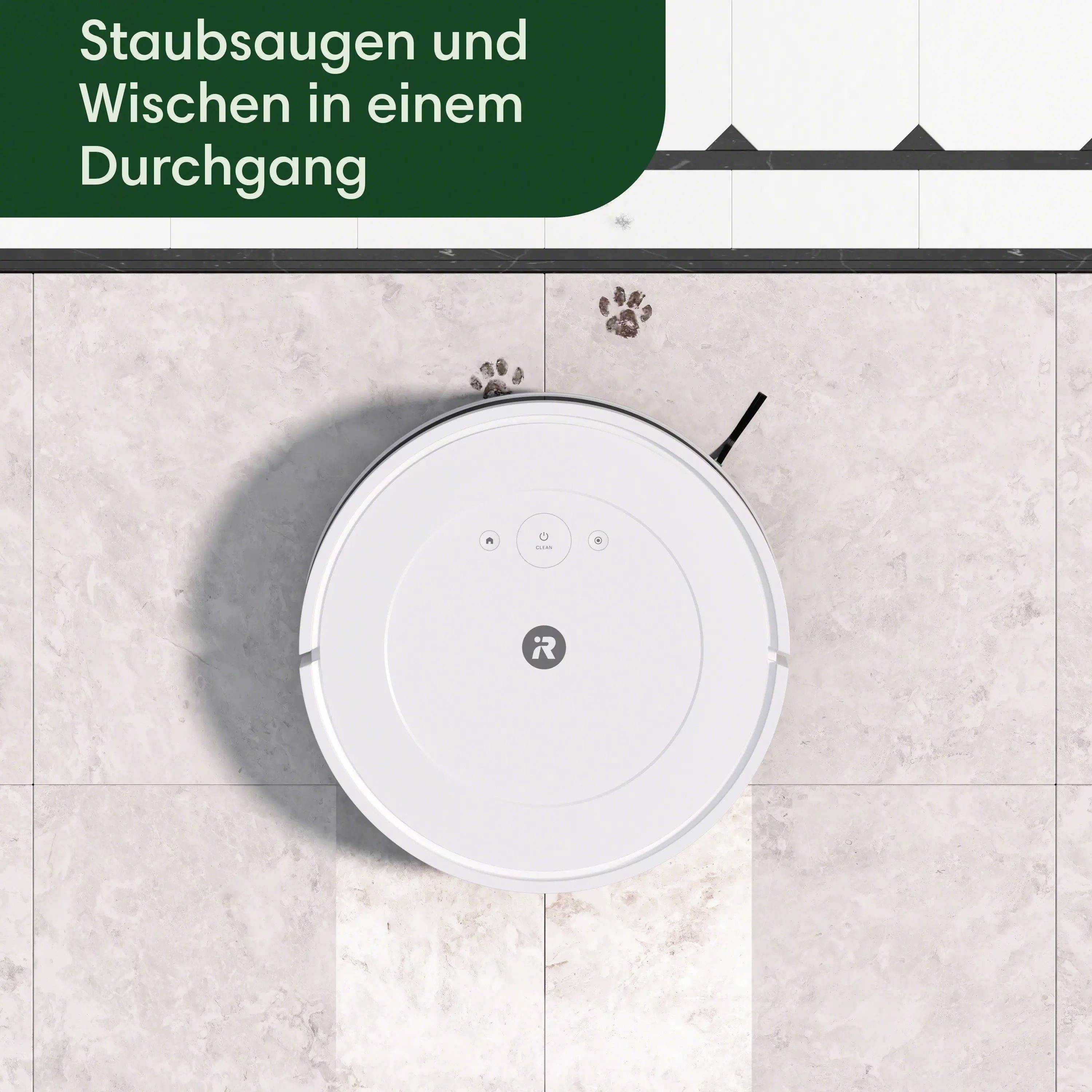 IRobot Combo Y0112 Saug-und Wischroboter Weiß App gesteuert, Sprachgesteuert, kompatibel mit Amazon