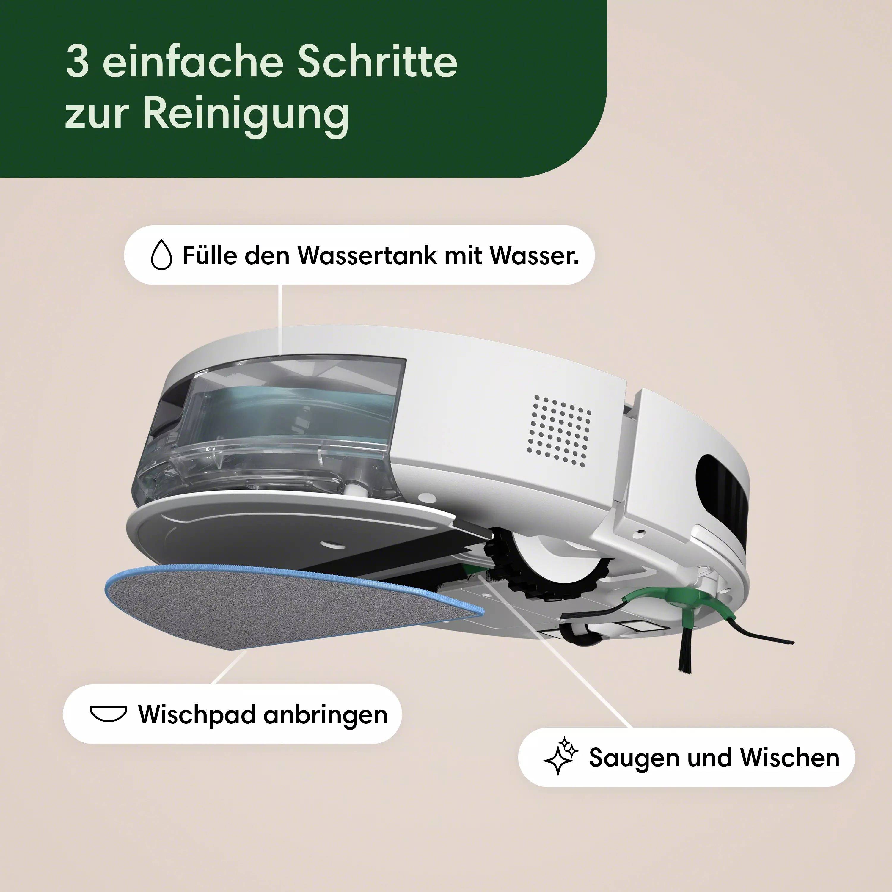 IRobot Combo Y0112 Saug-und Wischroboter Weiß App gesteuert, Sprachgesteuert, kompatibel mit Amazon