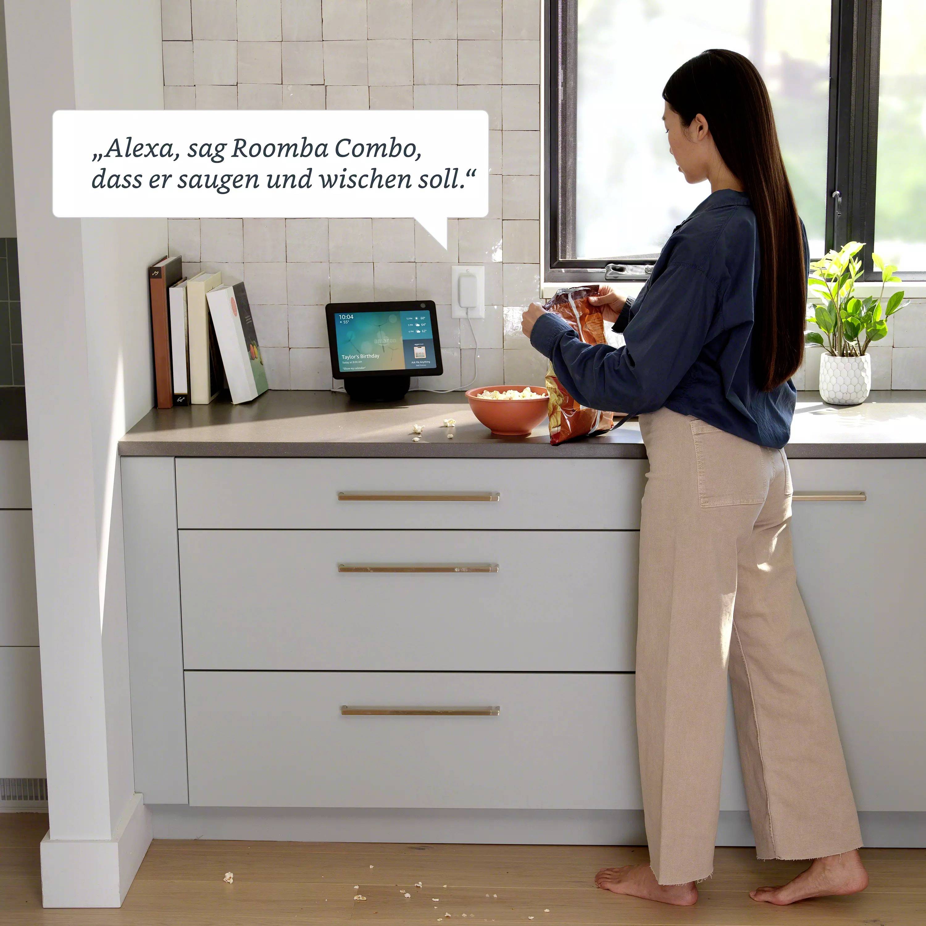 IRobot Combo Y0112 Saug-und Wischroboter Weiß App gesteuert, Sprachgesteuert, kompatibel mit Amazon