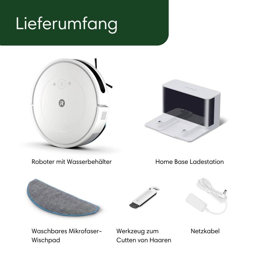 iRobot Combo Y0112 Saug-und Wischroboter Weiß App gesteuert, Sprachgesteuert, kompatibel mit Amazon Alexa, kompatibel mit Google Home