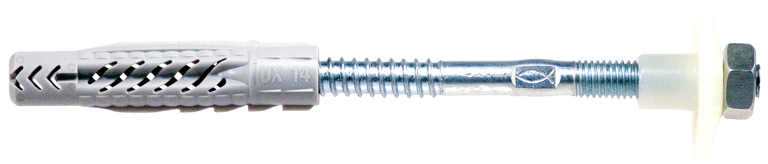 'Fischer-Schwerlastdübel FBN II 12/50'. Ein Dübel mit grau-blauer Metallkomponente, geeignet für hohe Lasten in Beton.