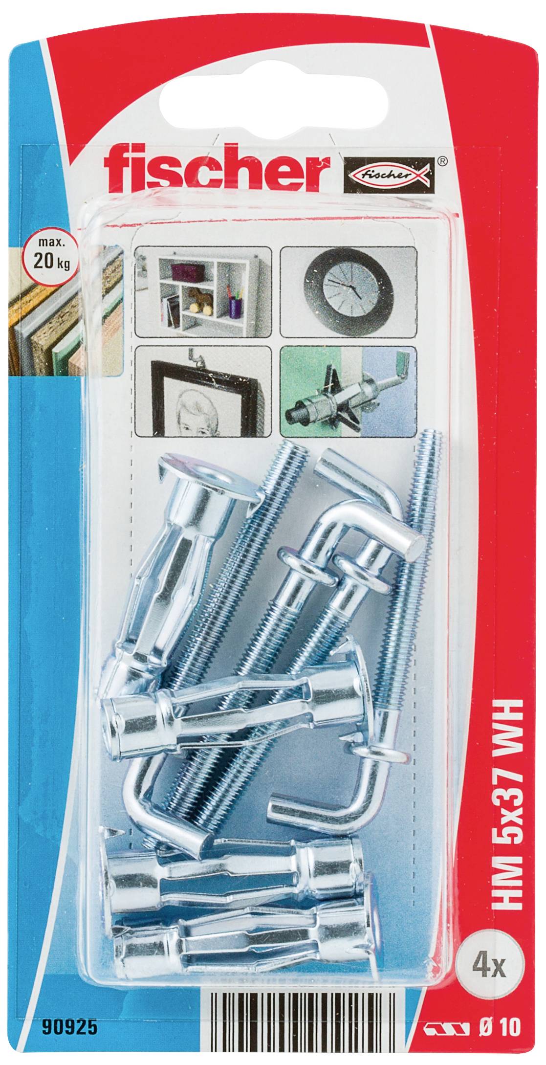 Fischer 090925 HM 5 x 37 WH K NV Hohlraumdübel 37mm 10mm 1 Set