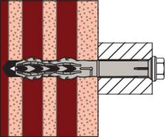 Illustration eines Bohrverfahrens mit einem Hohlbohrer, der durch unterschiedliche Materialschichten bohrt, dargestellt in verschiedenen Farben.