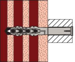 Illustration eines mehrschneidigen Spiralbohrers beim Bohren in einen dreilagigen Verbundwerkstoff. Zeigt das Eindringen und die Schichtenstruktur.