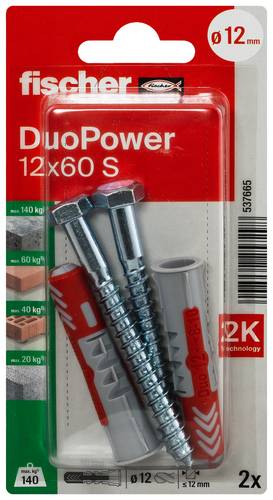Fischer 537665 DuoPower 12 x 60 S K NV Dübelset 60 mm 12 mm 1 Set
