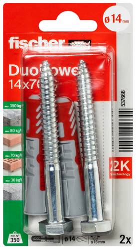 Fischer 537666 DuoPower 14 x 70 S K NV Dübelset 70 mm 14 mm 1 Set