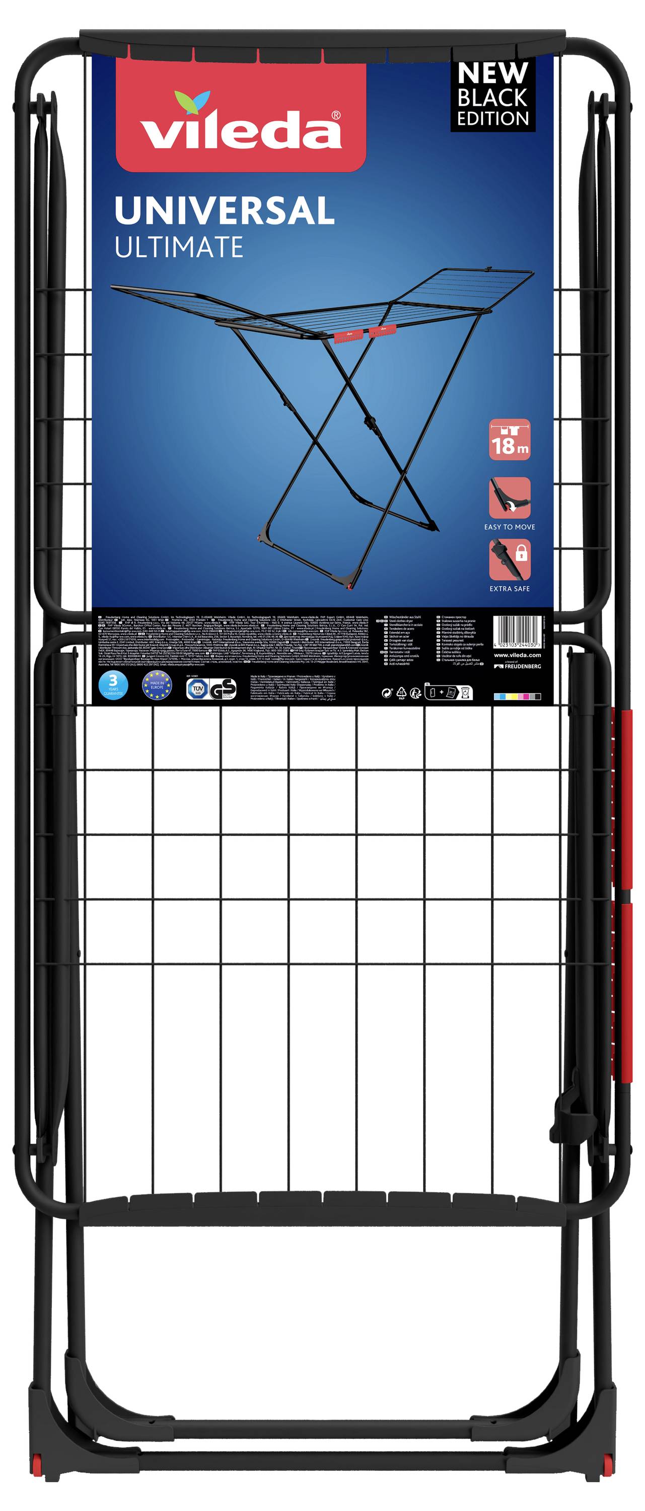 Vileda Wäscheständer Universal Ultimate Black Edition Trockenfläche: 18m Schwarz 1 St. 174101