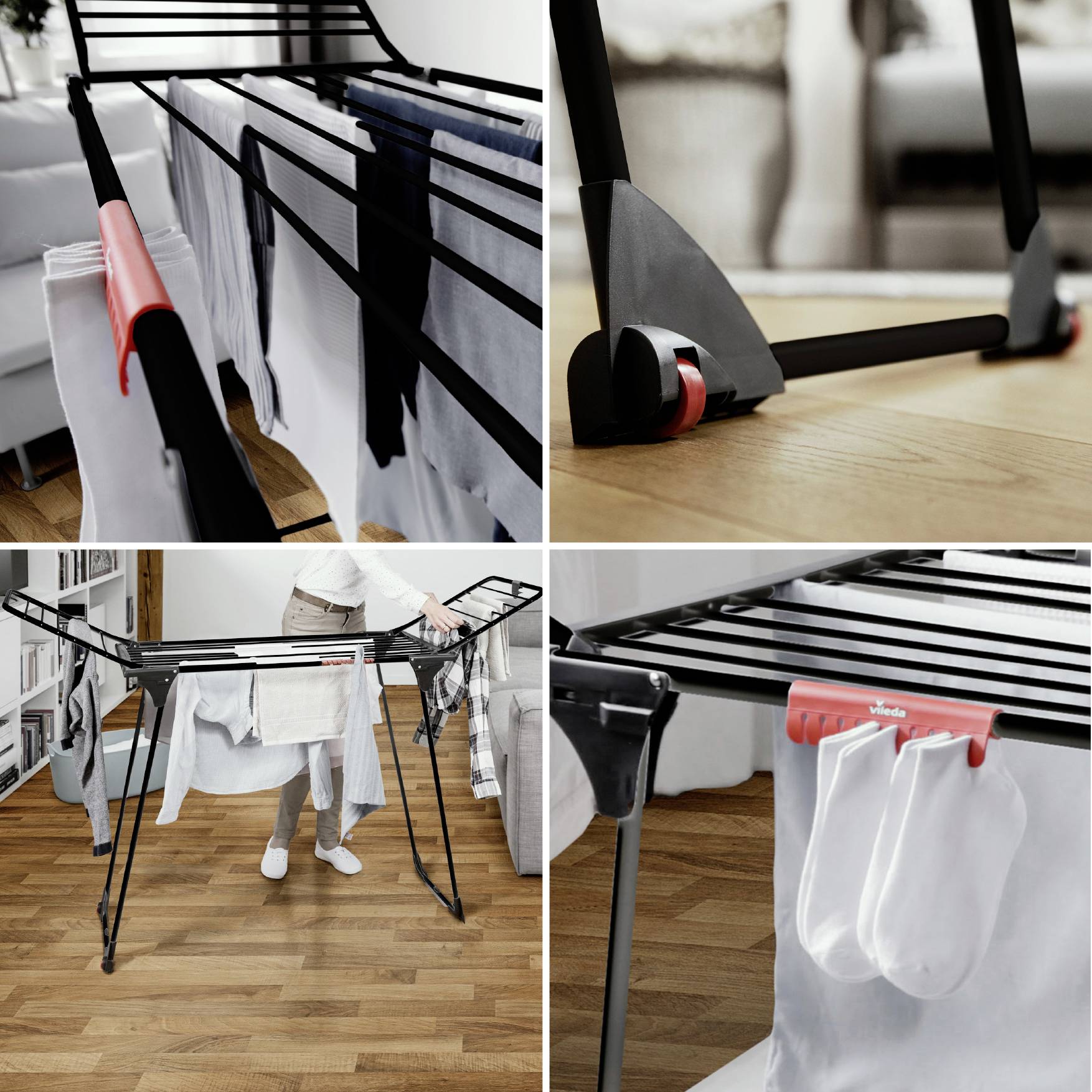 Vileda Wäscheständer KING Ultimate Black Edition Trockenfläche: 20 m Schwarz 1 St. 174097