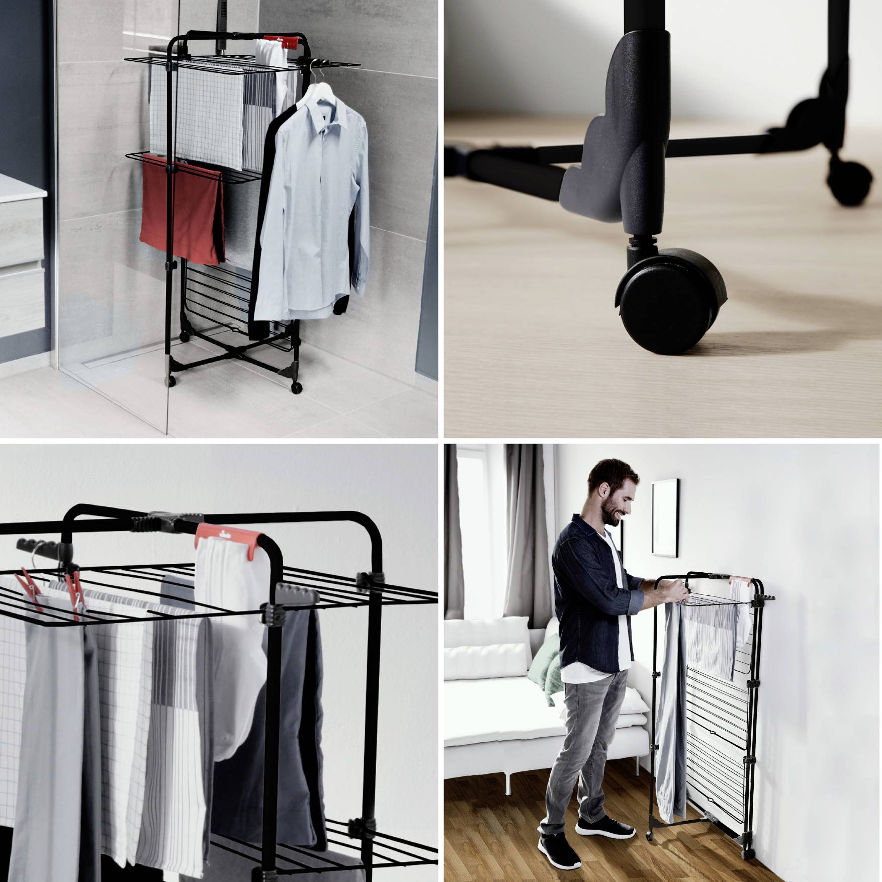 Vileda Wäscheständer MIXER 3 Ultimate Black Edition Trockenfläche: 30 m Schwarz 1 St. 174078