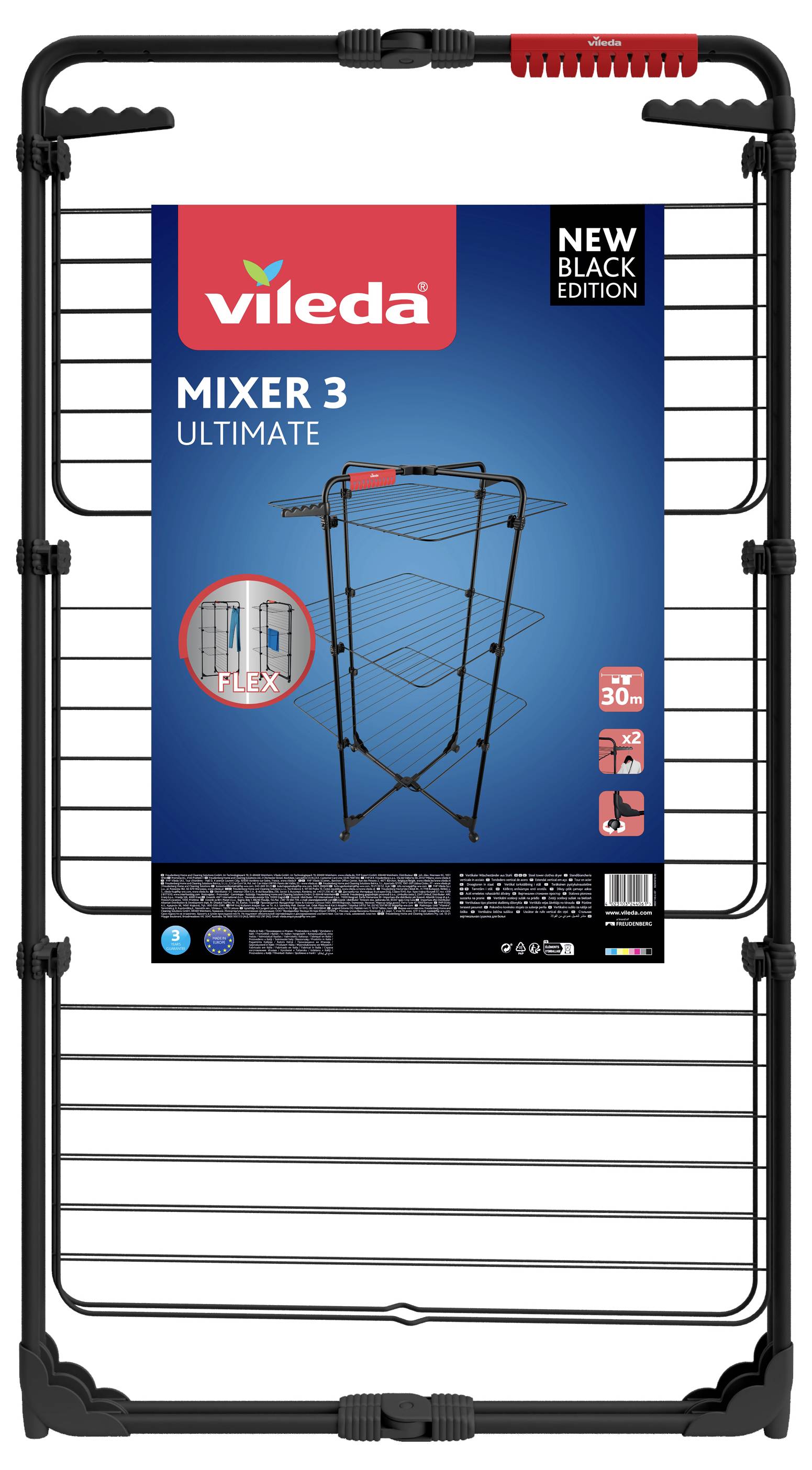 Vileda Wäscheständer MIXER 3 Ultimate Black Edition Trockenfläche: 30m Schwarz 1 St. 174078