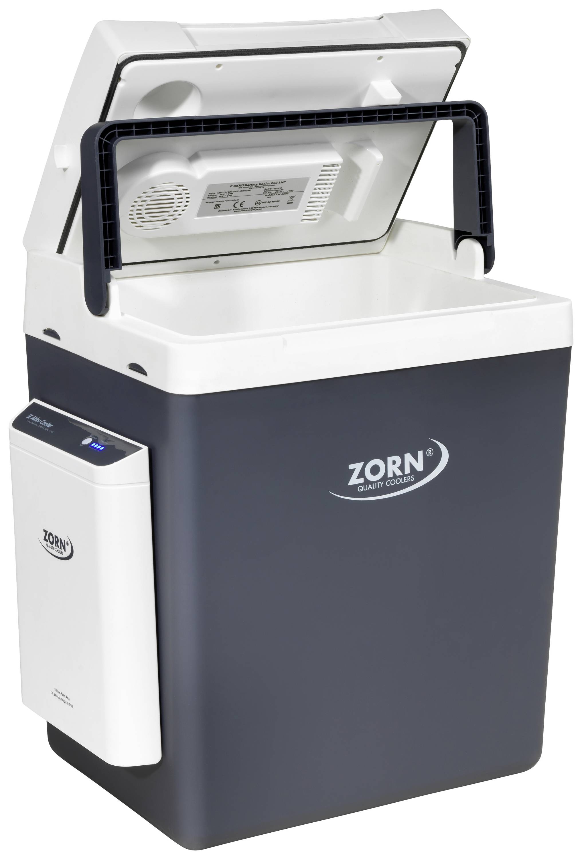 ZORN Cooler Z 32 LNP 20,8Ah Akku-Kühlbox & Heizbox EEK: D (A - G) Thermoelektrisch 12 V, 230V DC/AC Schwarz/Weiß 29l max. 20°C