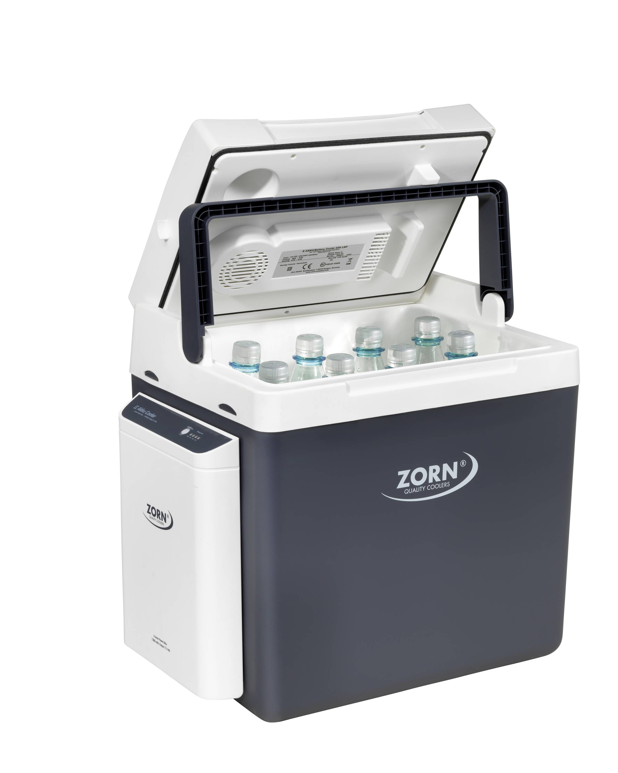 ZORN Cooler Z 26 LNP 7,8Ah Akku-Kühlbox & Heizbox EEK: D (A - G) Thermoelektrisch 12 V, 230V DC/AC Schwarz/Weiß 25l max. 20°C