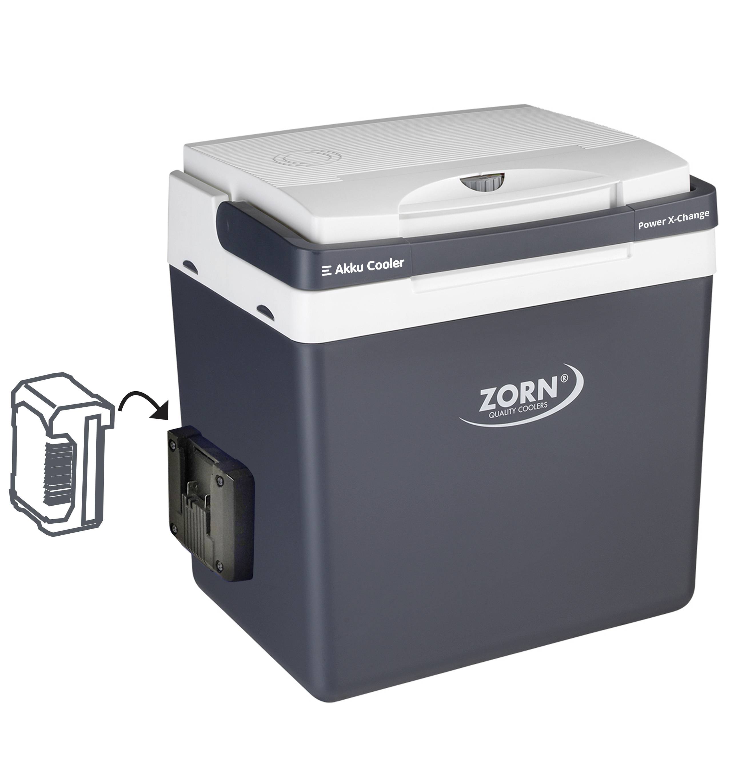 ZORN Z 26 DC PX 12/24V Akku-Kühlbox Thermoelektrisch 12 V, 18 V, 24V Grau 25l Kühlfunktion: Delta T: bis zu 17°C unter