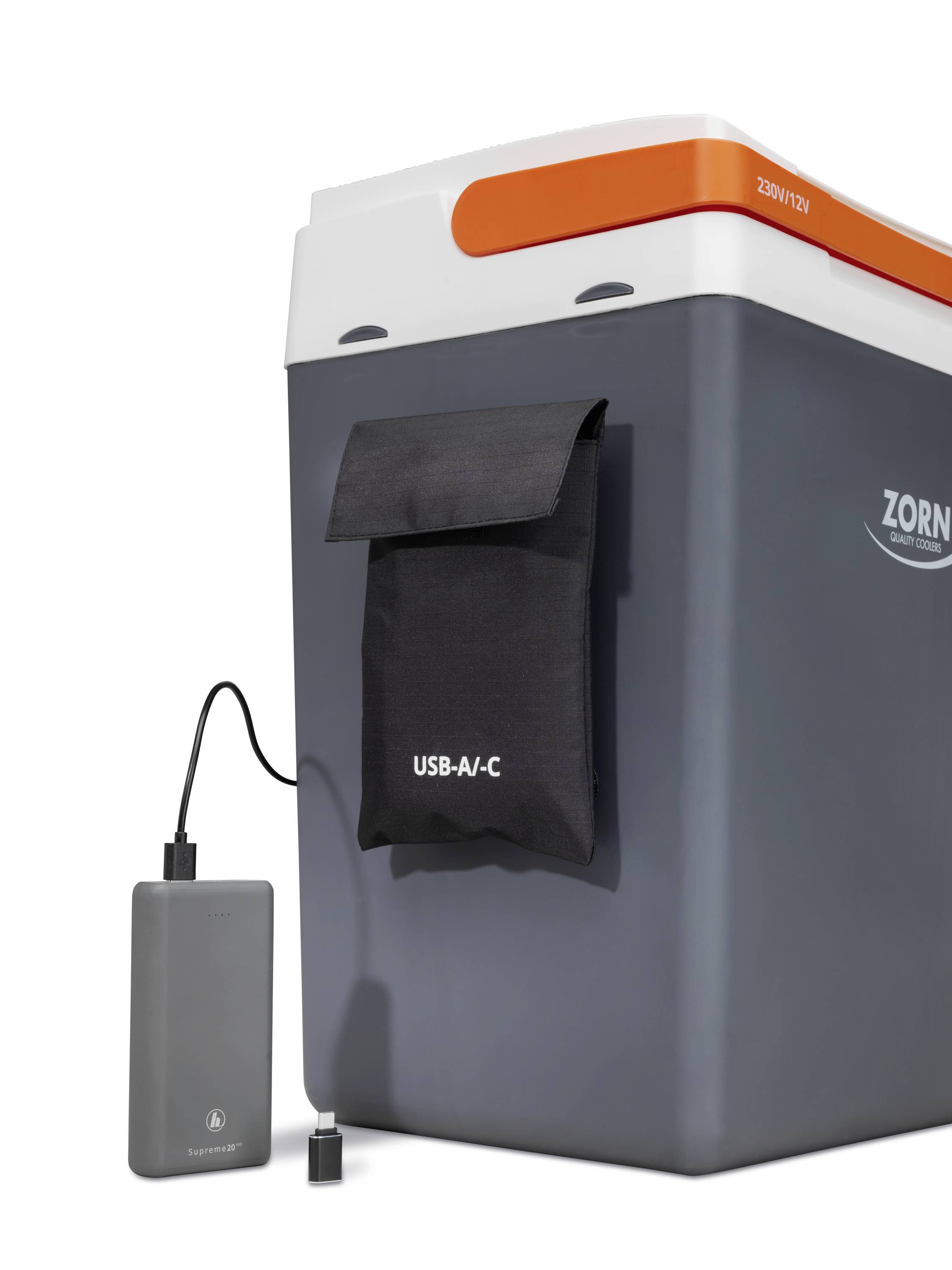 ZORN Z 26 LNE Kühlbox & Heizbox EEK: E (A - G) Thermoelektrisch 12 V, 230 V/AC Weiß/Schwarz, Orange 25 l -17 °C