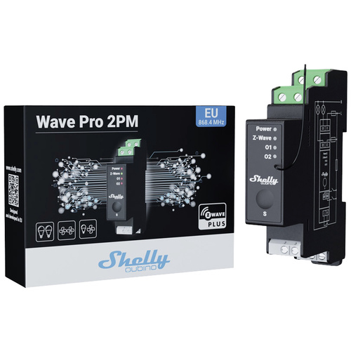 Shelly Wave Pro 2PM Relais pour rail DIN Z-Wave