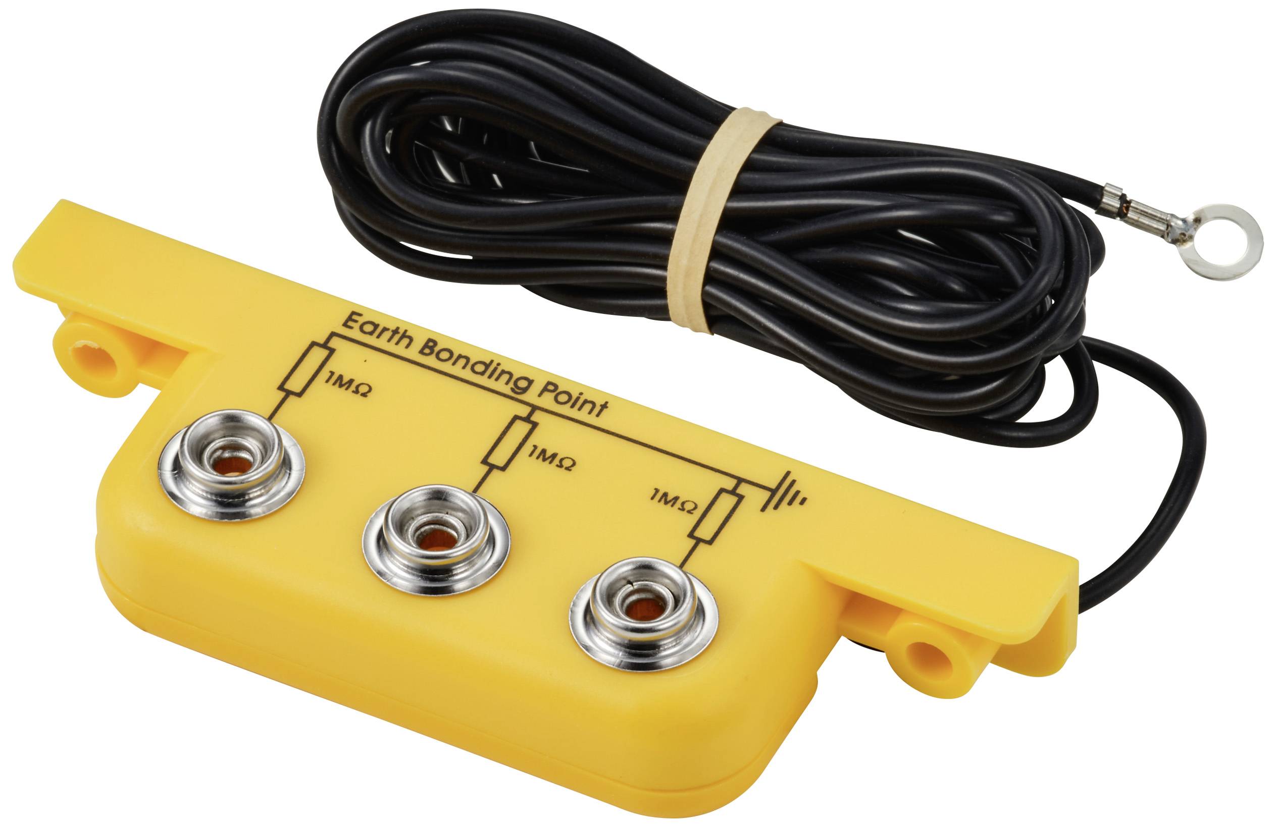 TRU COMPONENTS TC-12277208 Erdungsstecker 3x 10 mm Druckknopf-Anschluss, gewinkelte Form mit Kabel