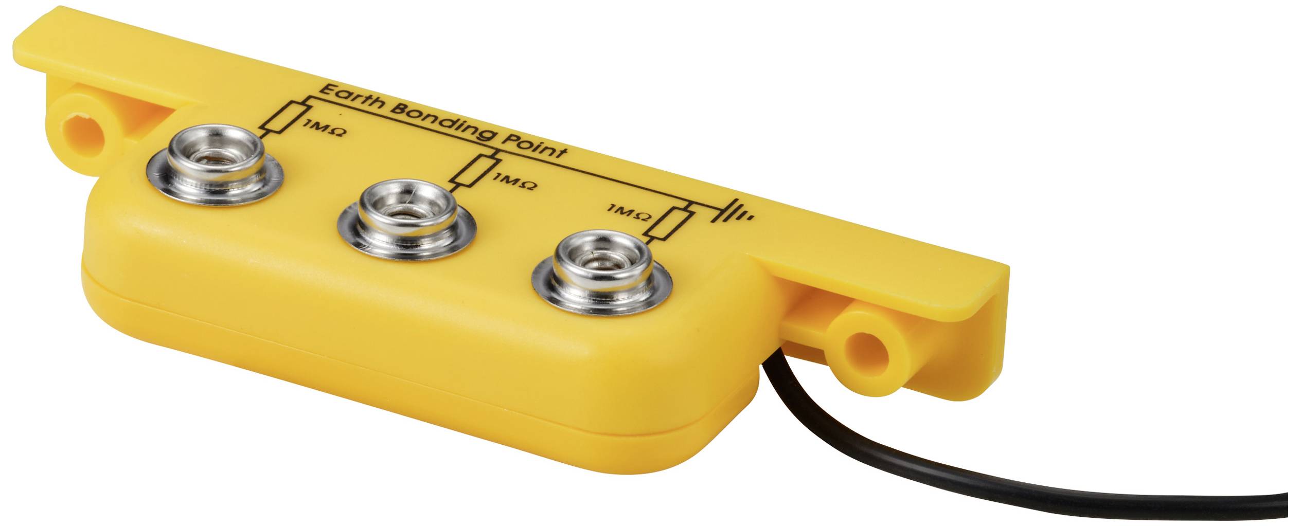 TRU COMPONENTS TC-12277208 Erdungsstecker 3x 10mm Druckknopf-Anschluss, gewinkelte Form mit Kabel 1St.