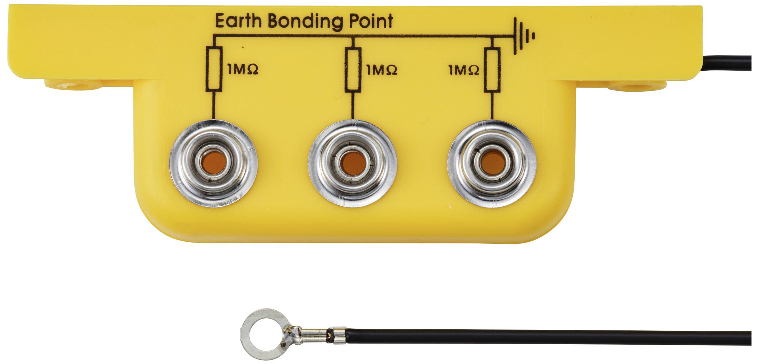 TRU COMPONENTS TC-12277208 Erdungsstecker 3x 10mm Druckknopf-Anschluss, gewinkelte Form mit Kabel 1St.