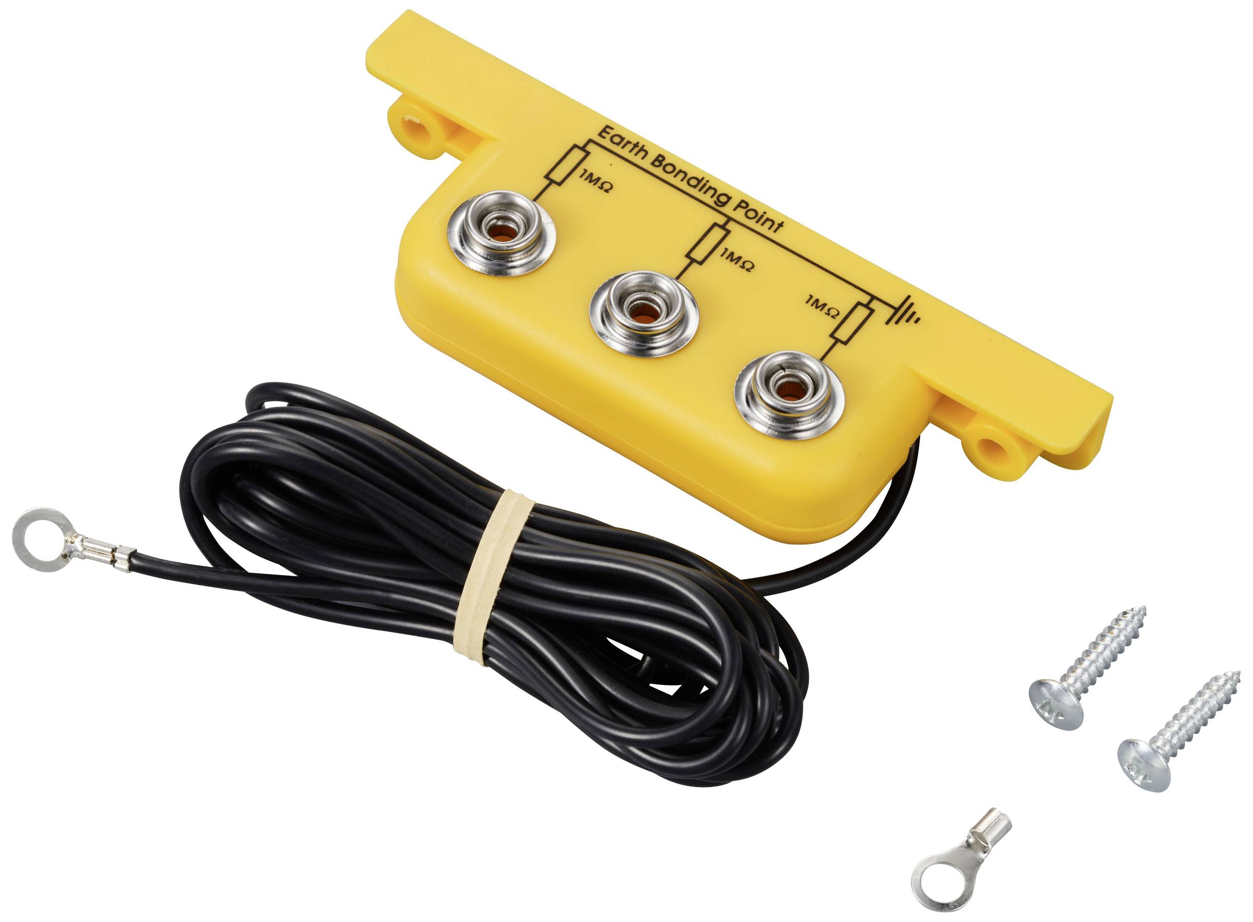 TRU COMPONENTS TC-12277208 Erdungsstecker 3x 10mm Druckknopf-Anschluss, gewinkelte Form mit Kabel 1St.