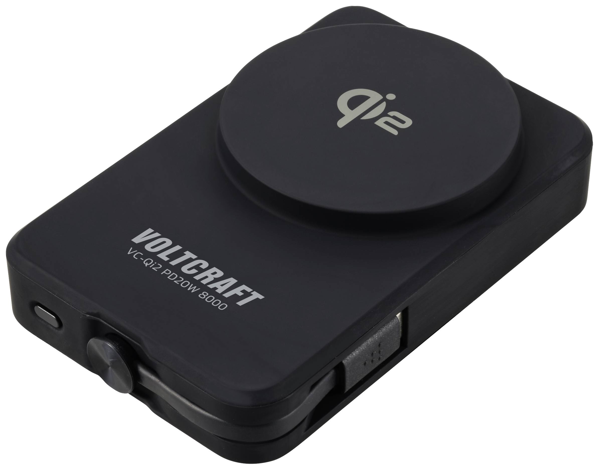 VOLTCRAFT VC-Qi2 PD20W 8000 Powerbank 8000 mAh Fast Charge LiPo Schwarz Statusanzeige