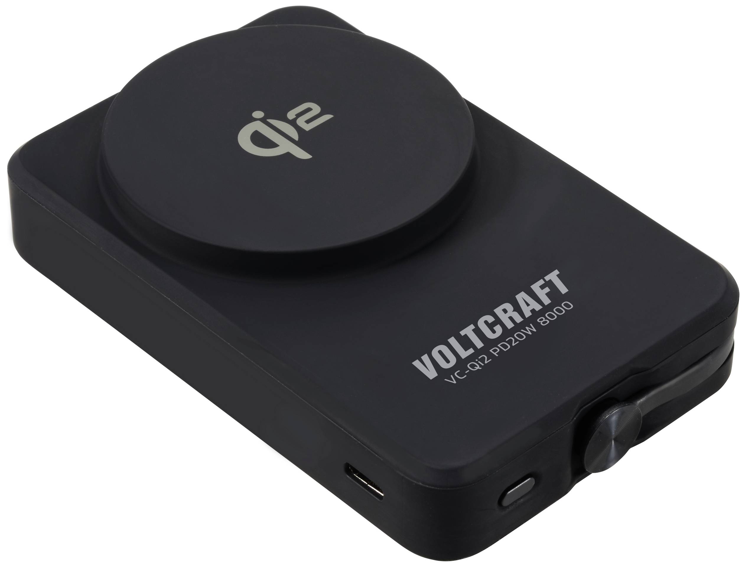 VOLTCRAFT VC-Qi2 PD20W 8000 Powerbank 8000 mAh Fast Charge LiPo Schwarz Statusanzeige