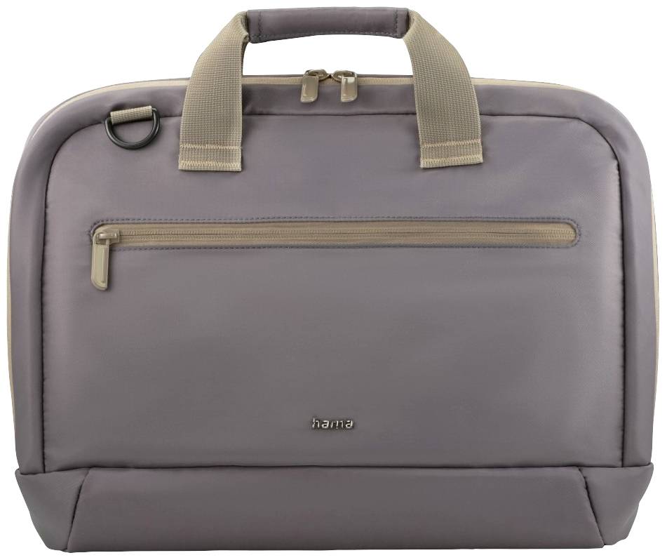 Eine graue Laptop-Tasche mit Reißverschluss und Tragegriffen, geeignet für den sicheren Transport eines Laptops oder Tablets.