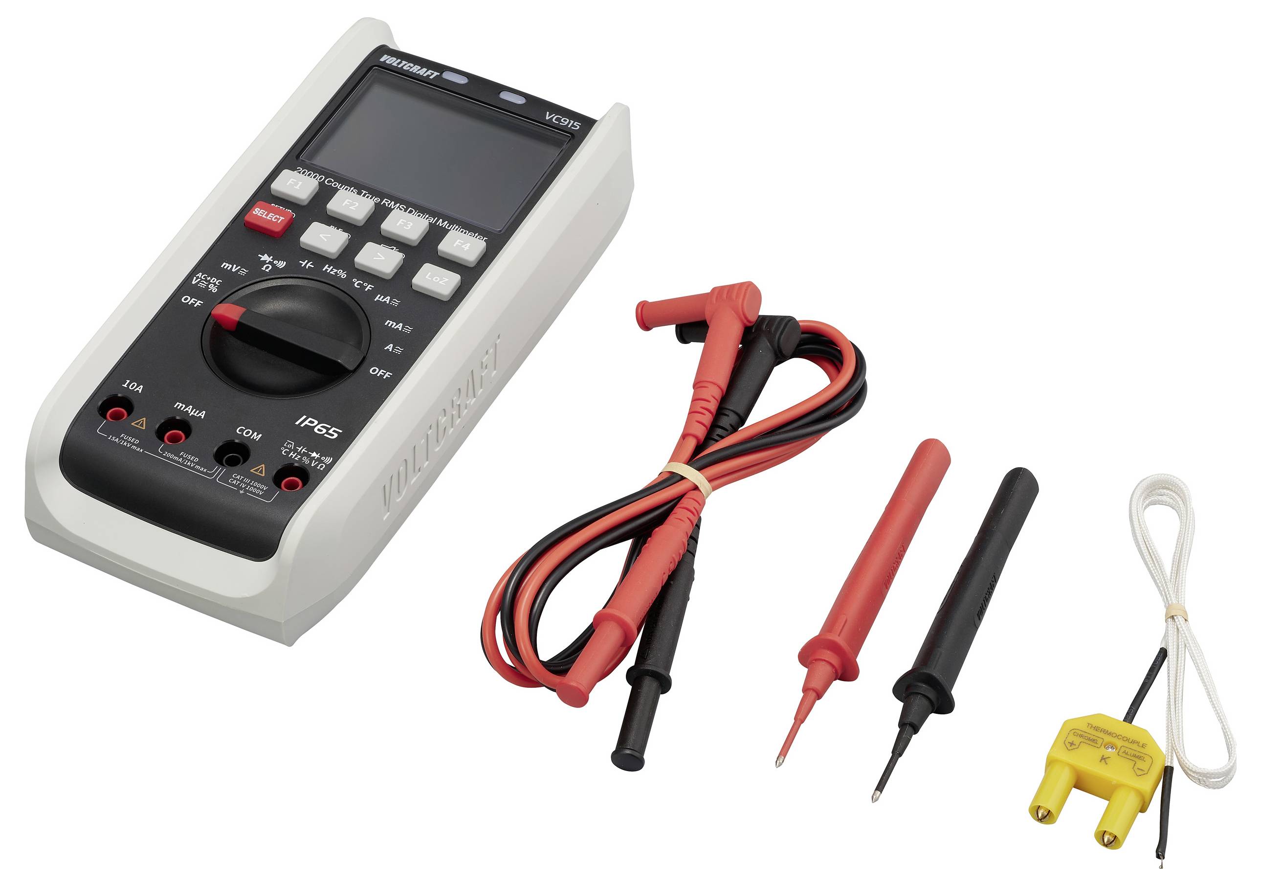 VOLTCRAFT VC915 Industrie-Multimeter kalibriert (ISO) TRMS LoZ CAT III 1000 V, CAT IV 1000V Bluetooth® integrierte