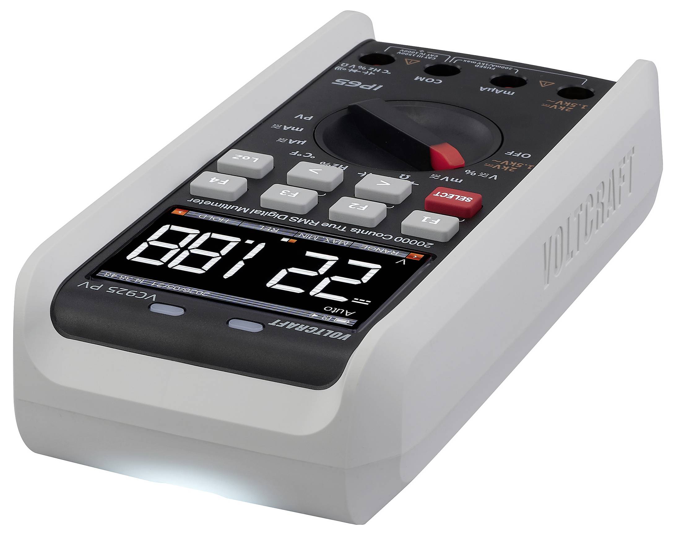 VOLTCRAFT VC925 PV Photovoltaik-Multimeter TRMS LoZ CAT III 1500 V, CAT IV 1000V Bluetooth® integrierte Magnethalterung Tasche